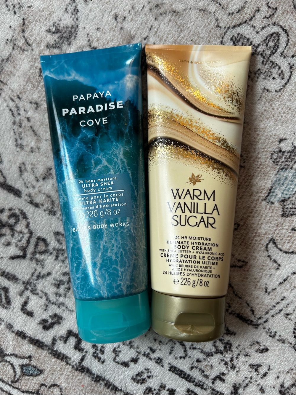 NWT Set of 2 Bath & Body Works: Warm Vanilla Sugar & Papaya Paradise Cove